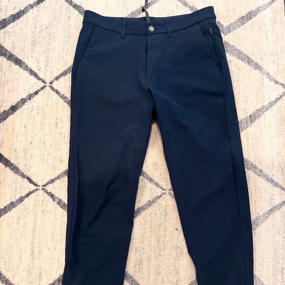 Lululemons Mens' NAVY ABC Slim-Fit Trouser *Warpstreme 30" Waist by 30" L